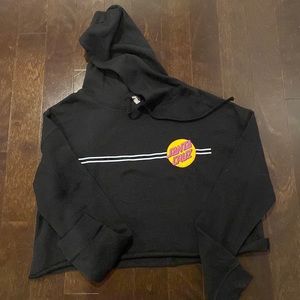 Santa Cruz Black Cropped Hoodie
